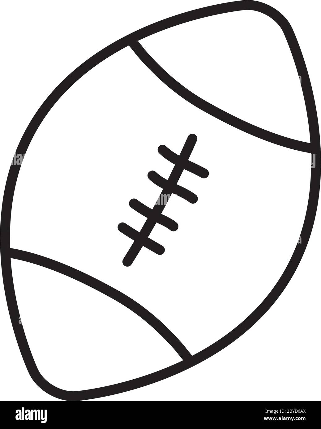american football ball icon over white background, line style, vector illustration Stock Vector