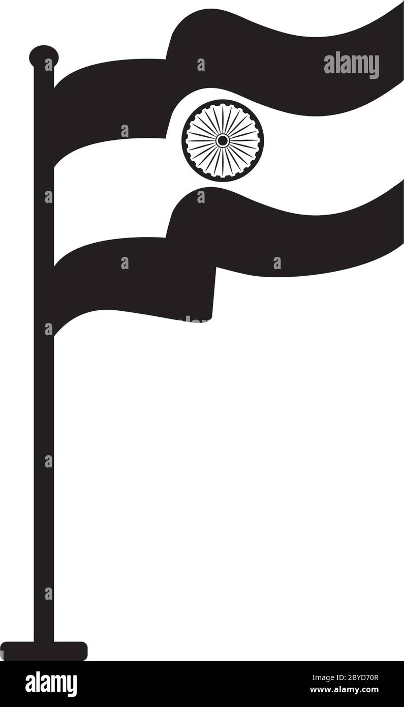 Waving indian national flag Black and White Stock Photos & Images - Alamy