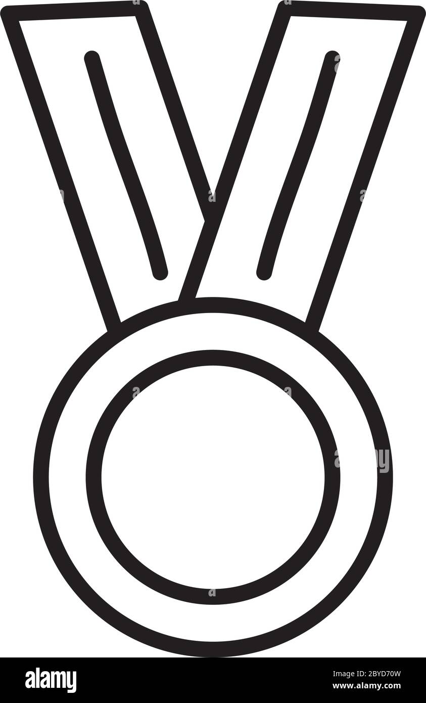 winner medal icon over white background, line style, vector ...