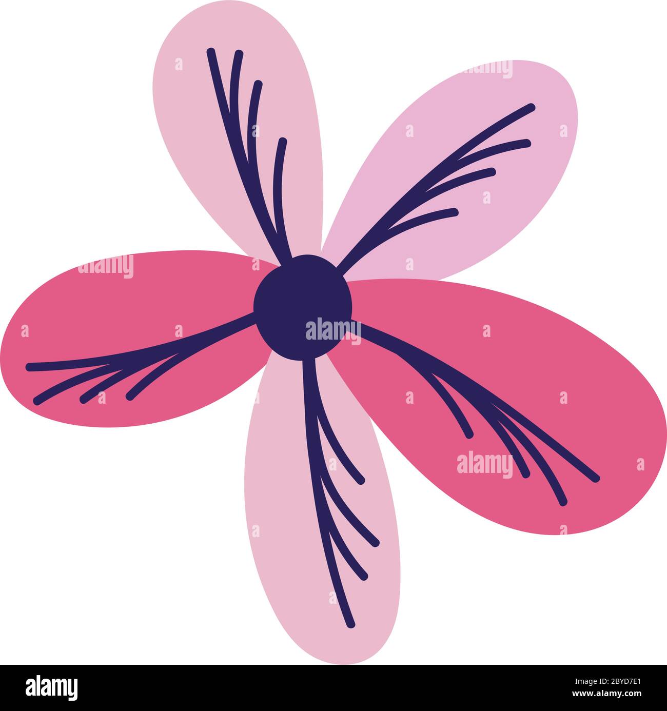 pink flower decoration nature isolated design icon vector illustration ...