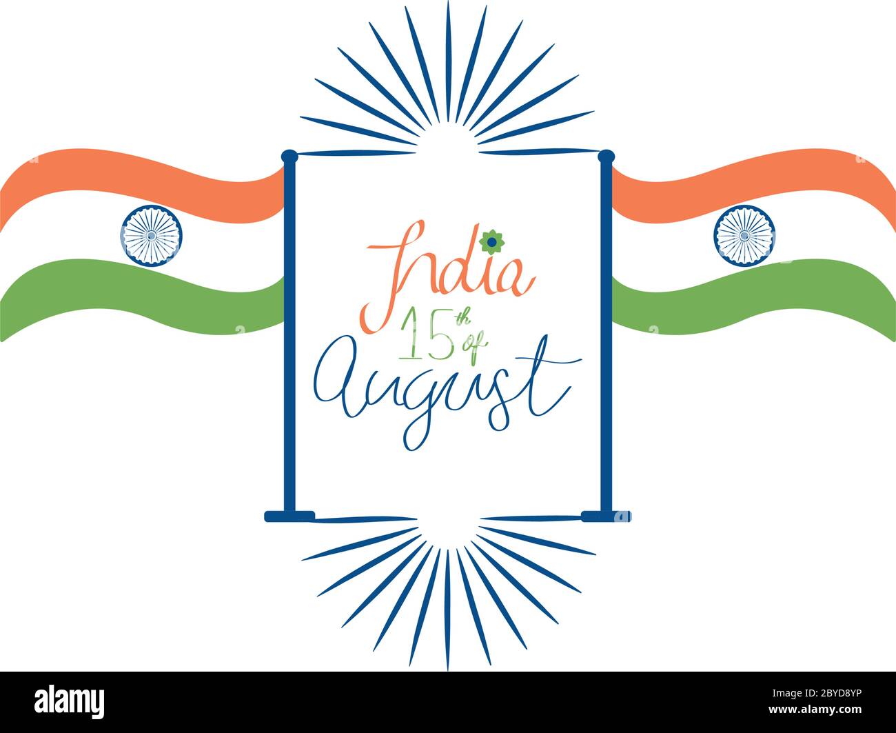 India independence day design with india flags and decorative ...