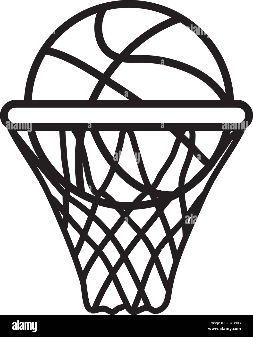 basketball hoop and ball clipart image