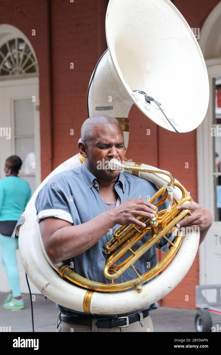 Man blowing tuba hi-res stock photography and images - Alamy