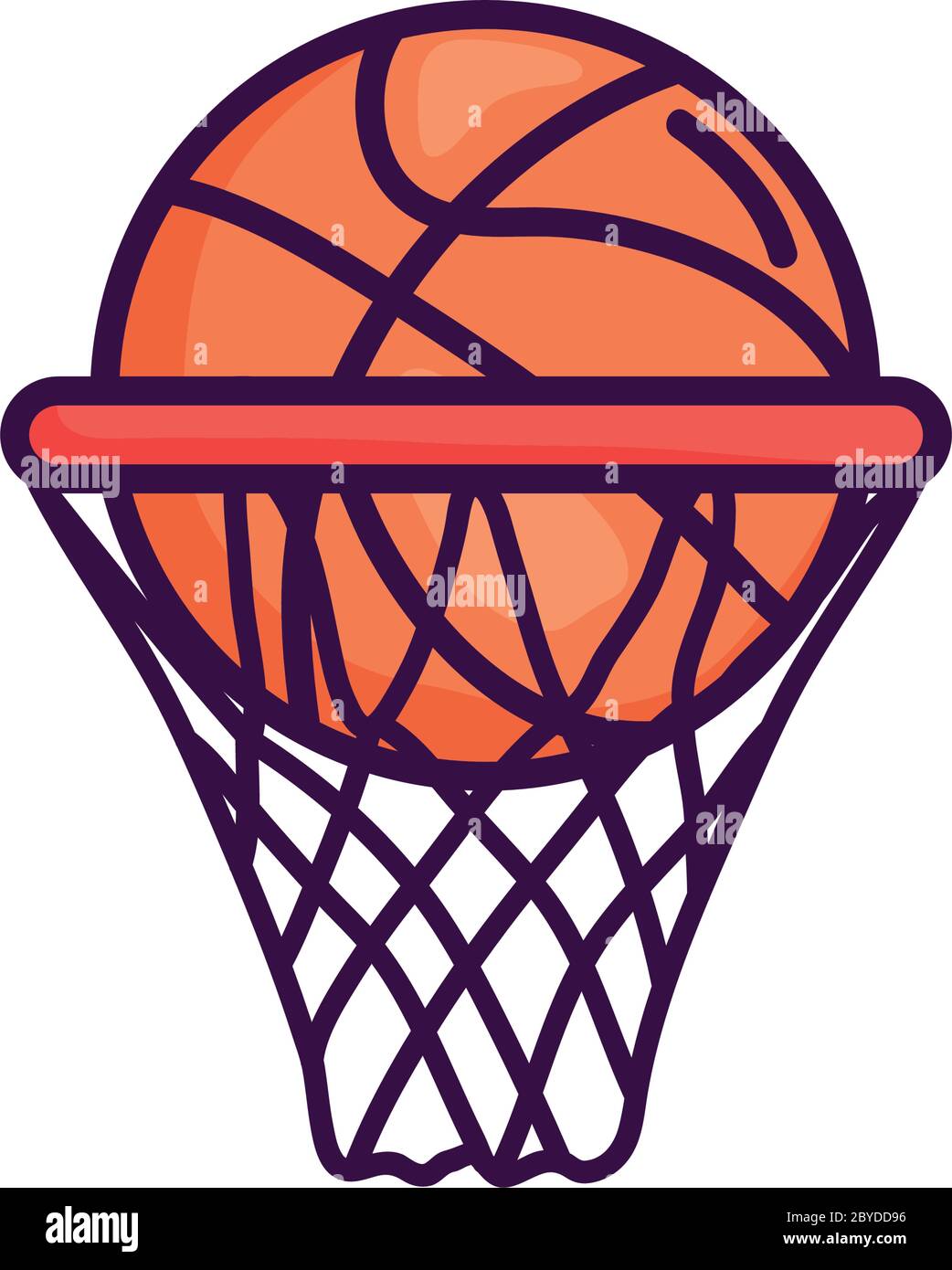 basketball hoop and ball clipart image