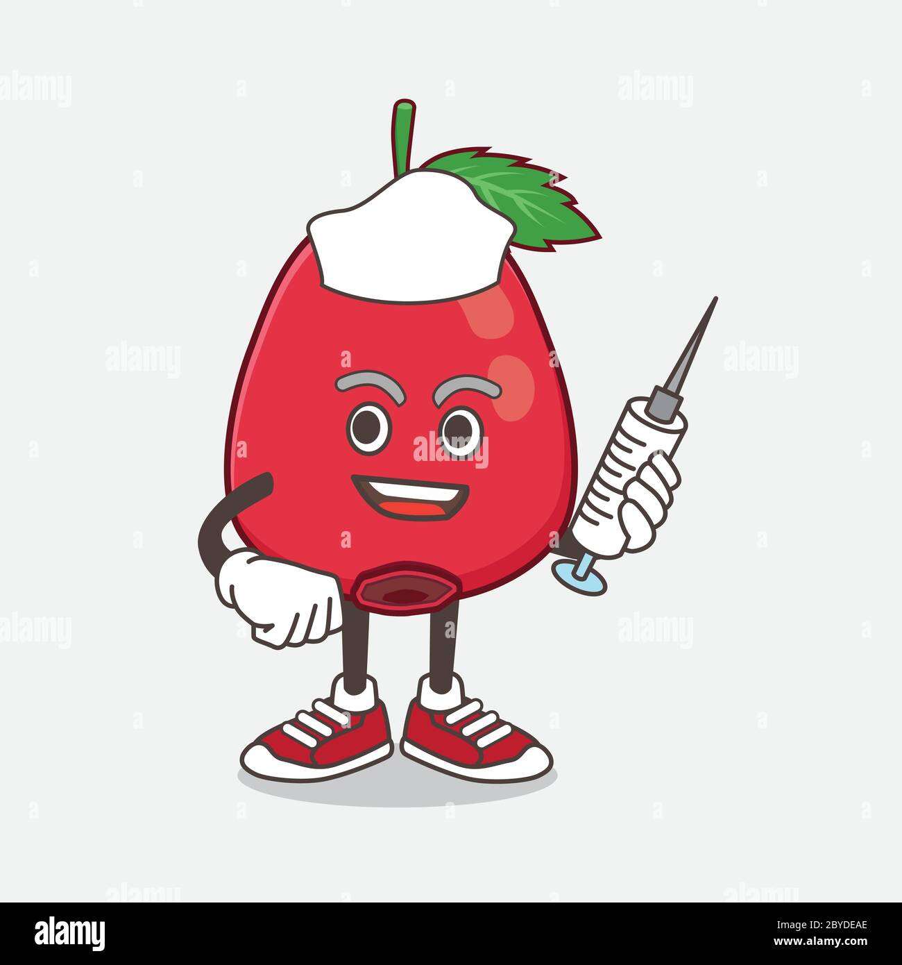 An illustration of Rose Hip Fruit cartoon mascot character as nurse ...