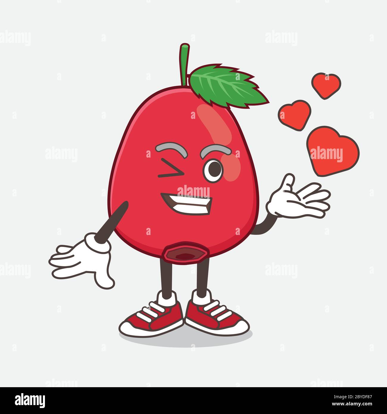 An illustration of Rose Hip Fruit cartoon mascot character teasing with ...