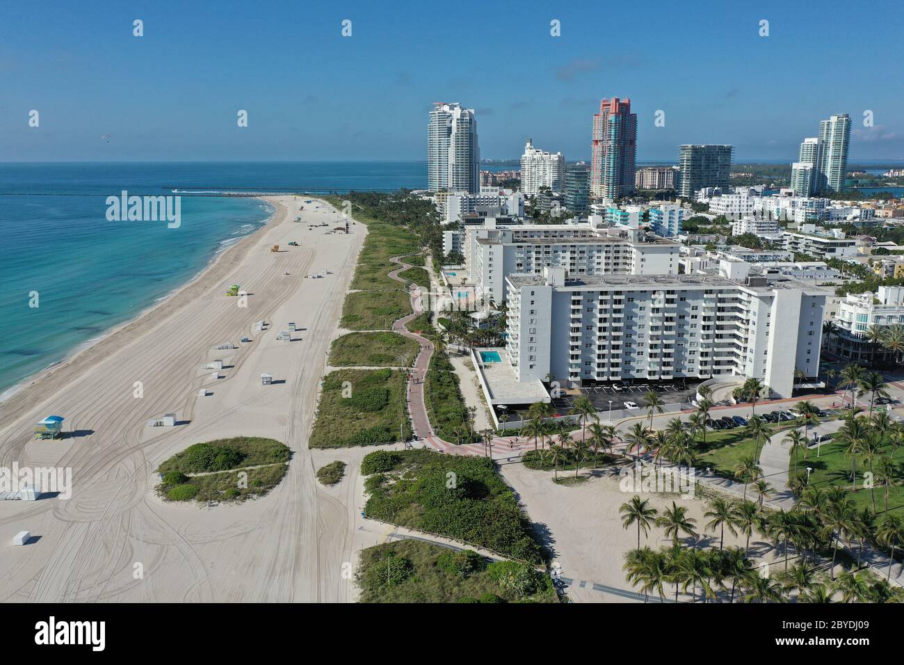 Aerial View Of South Beach And Lummus Park In Miami Beach, Florida 