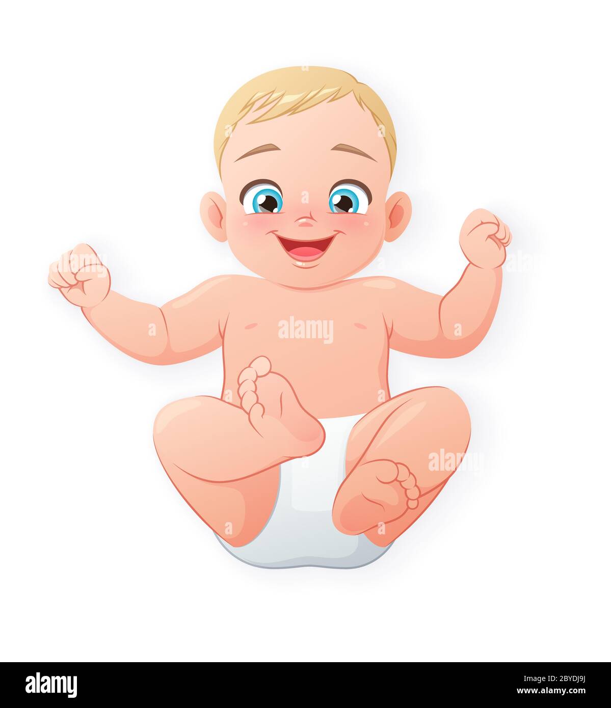Cute and happy little baby. Isolated vector illustration Stock Vector ...