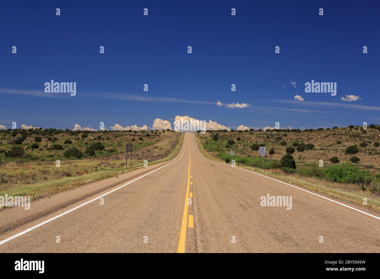 View looking Southwest on US-54, Santa Rosa, New Mexico, United States of America Stock Photo