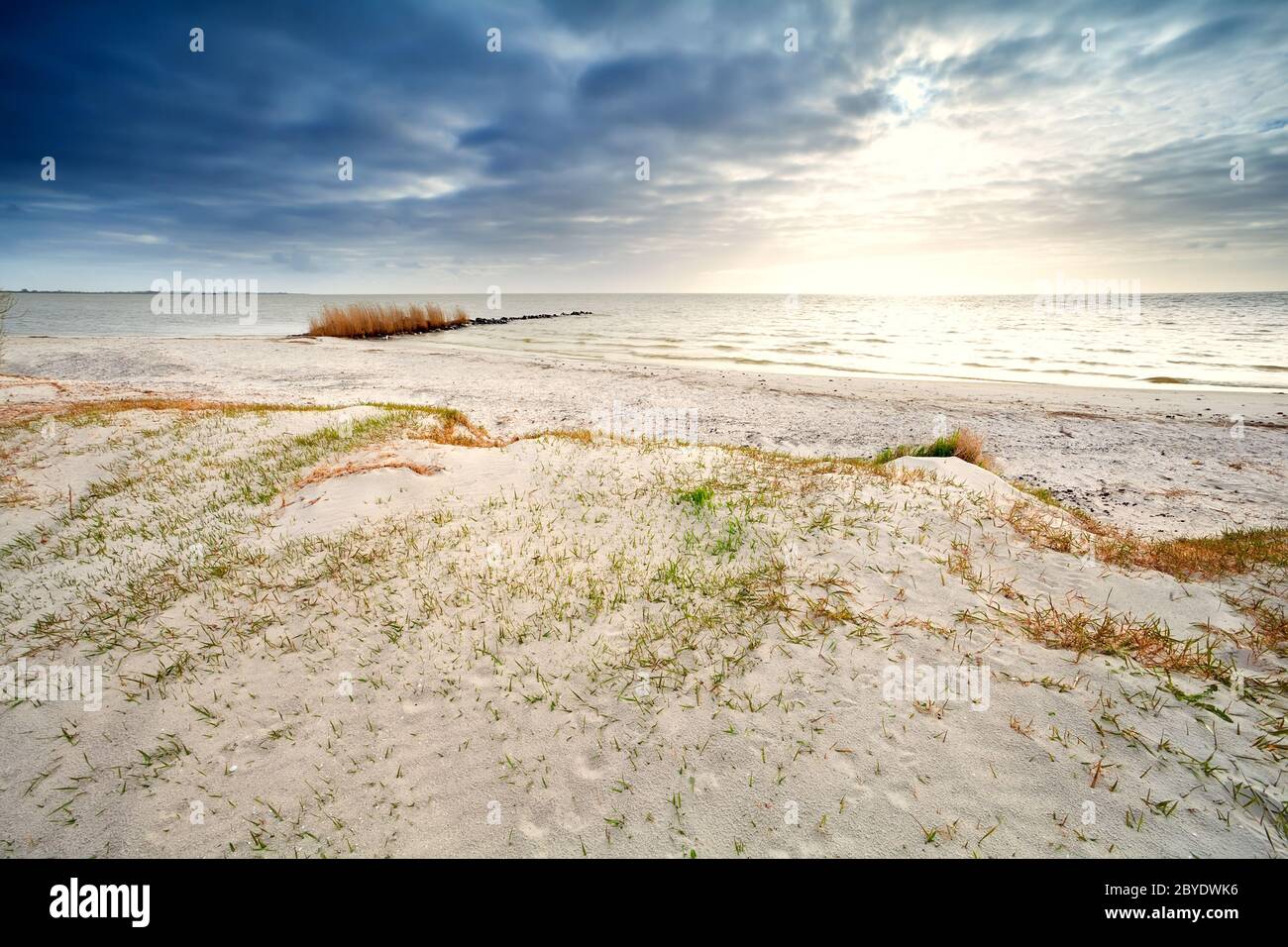 sand coast by Ijsselmeer, Hindeloopen Stock Photo