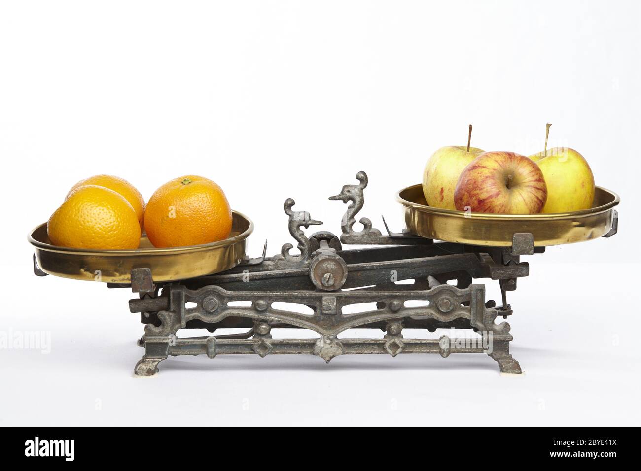 compare apples and oranges Stock Photo