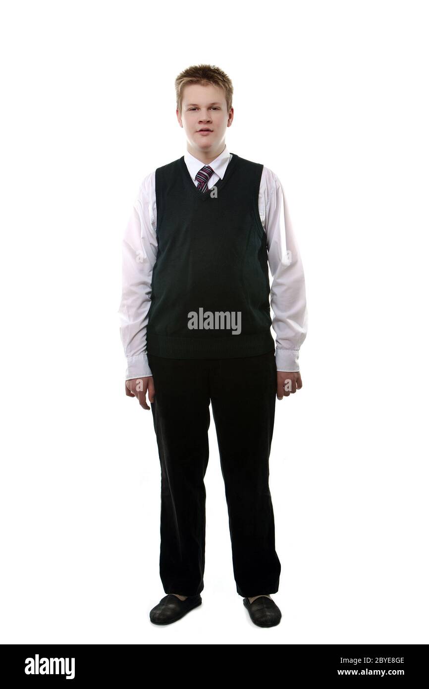 The pupil  in a school uniform Stock Photo