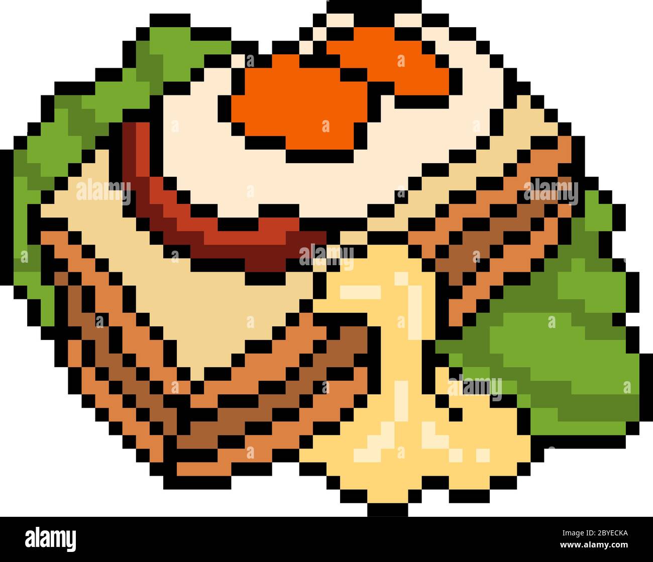 Pixel bread for game assets Royalty Free Vector Image