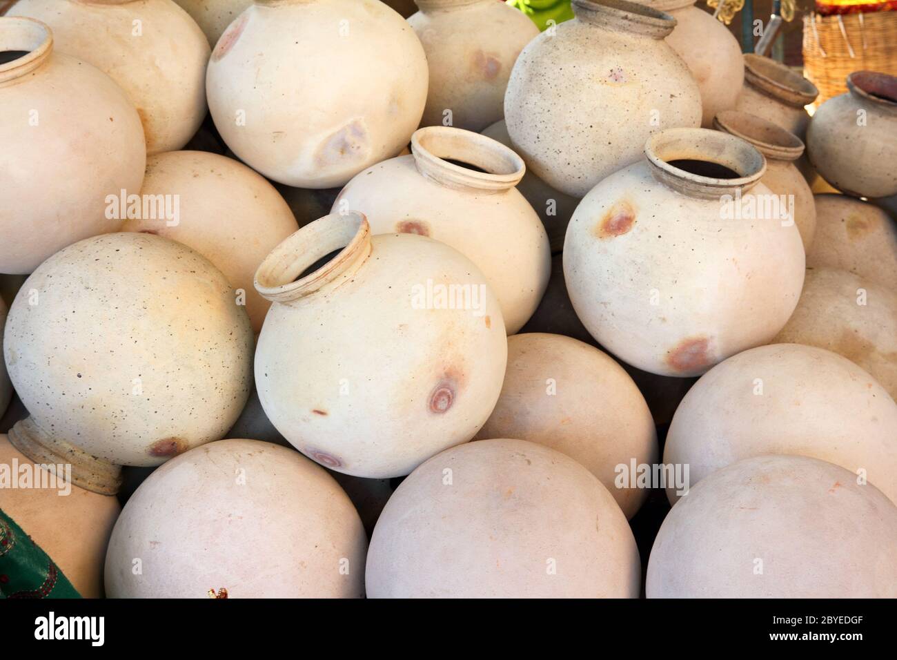 many clay pots in india Stock Photo