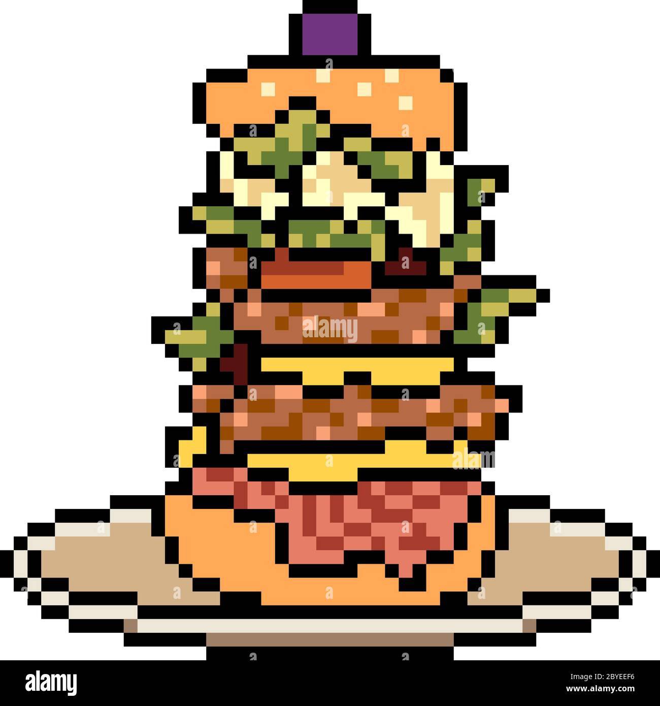 vector pixel art food burger isolated Stock Vector Image & Art Alamy