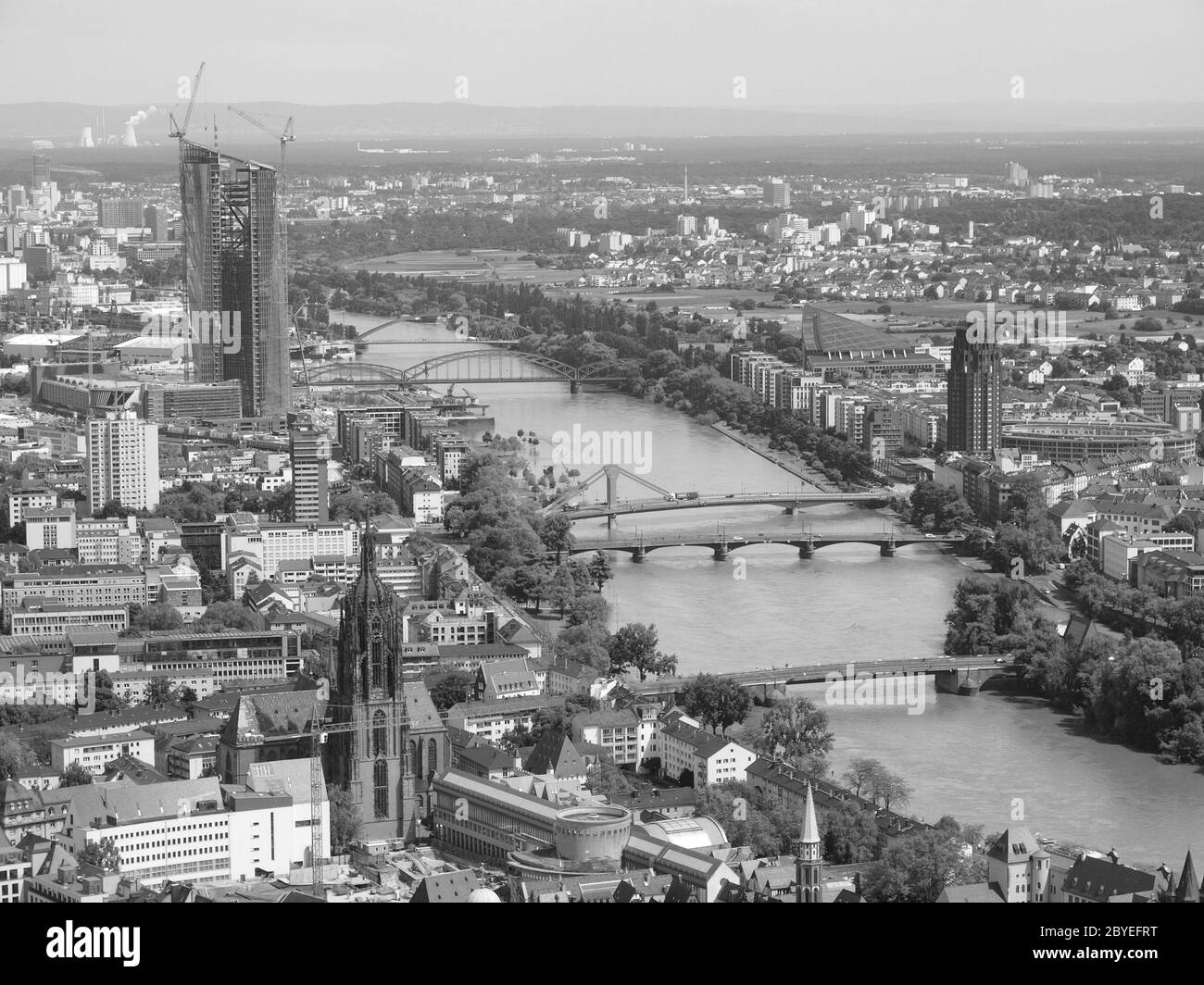 Germany skyline frankfurt main Black and White Stock Photos & Images ...