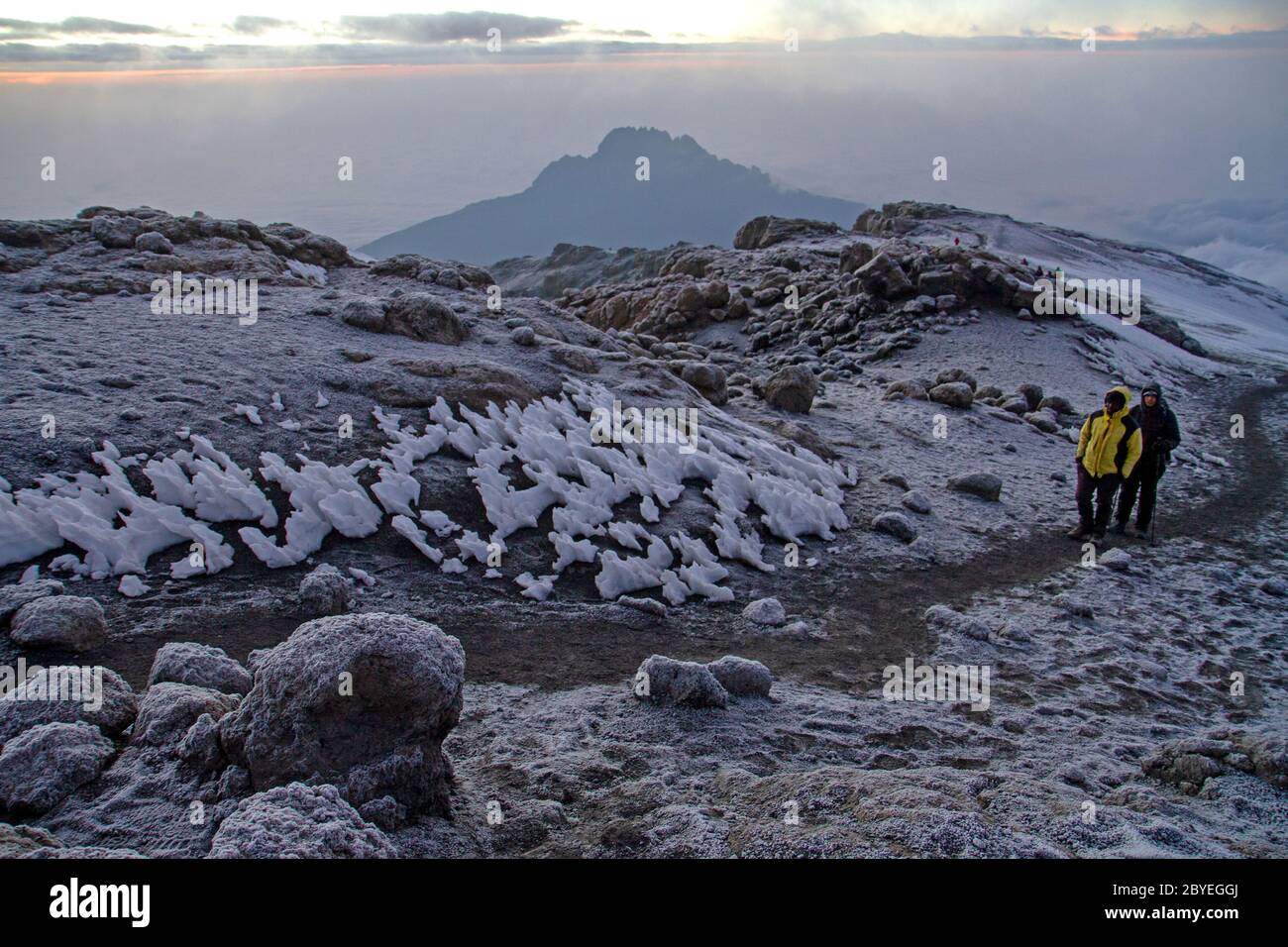 Ice formations on the summit of Mt Kilimanjaro Stock Photo