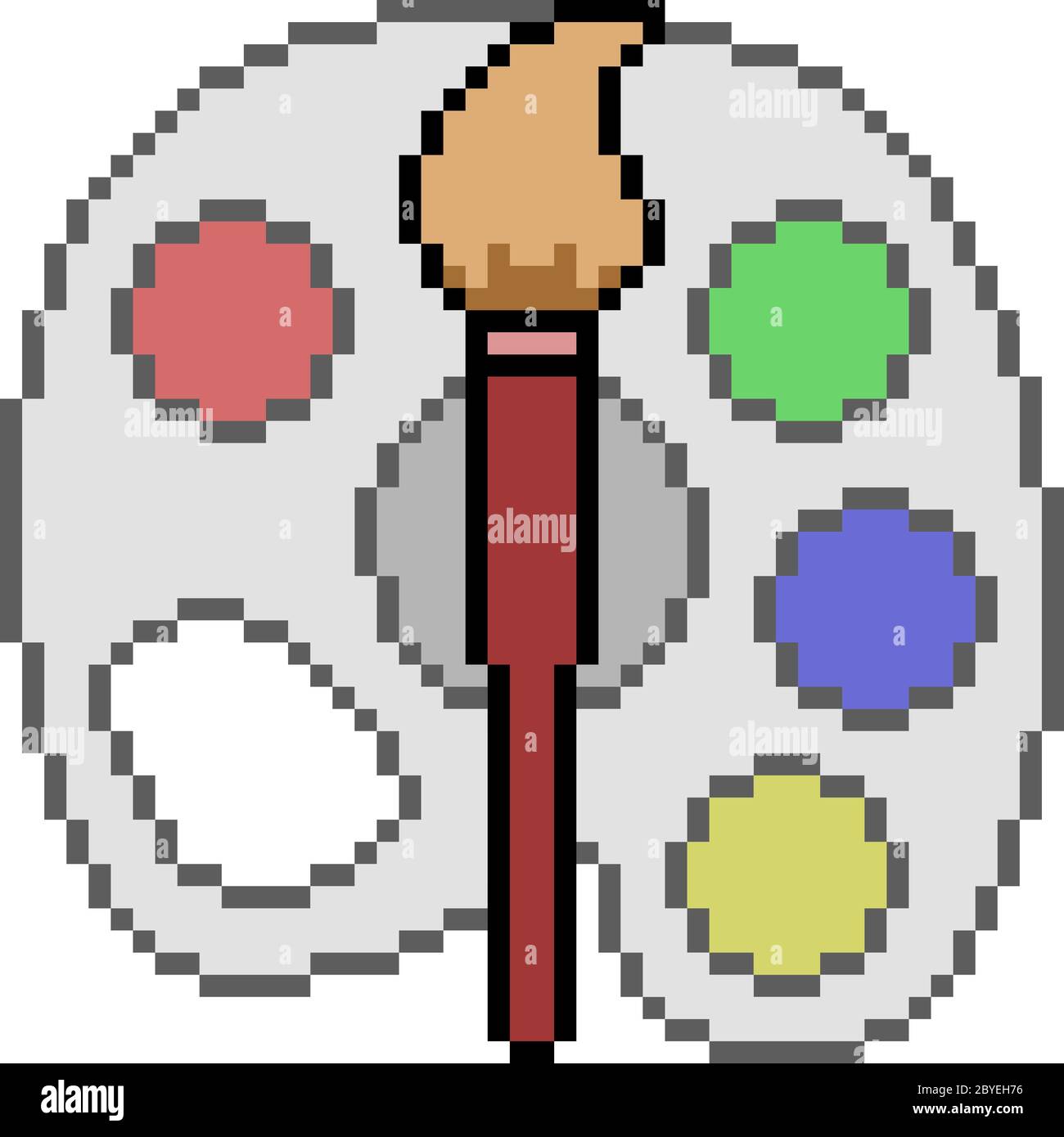vector pixel art paint brush artist isolated Stock Vector Image & Art