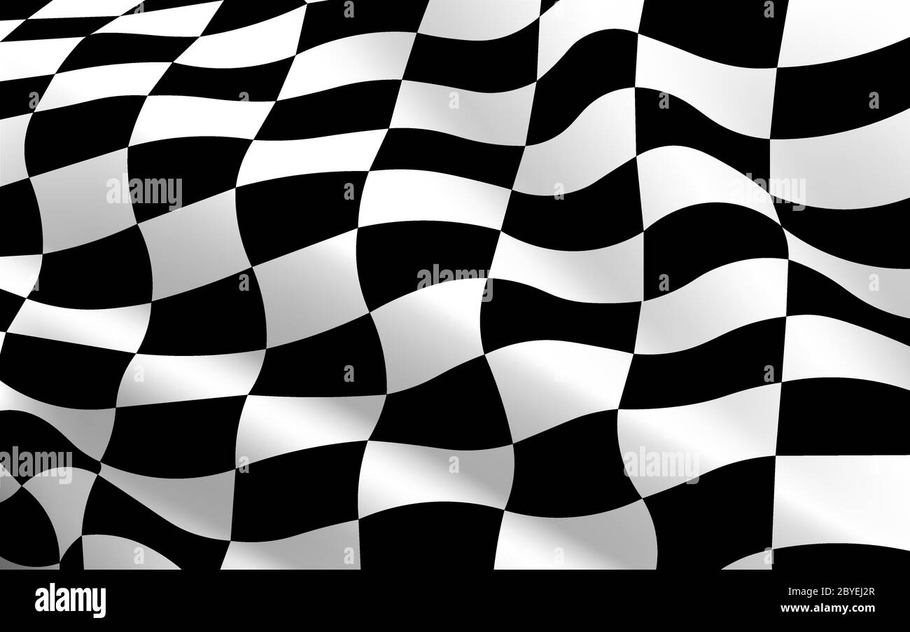 black and white checkered flag texture background Stock Vector