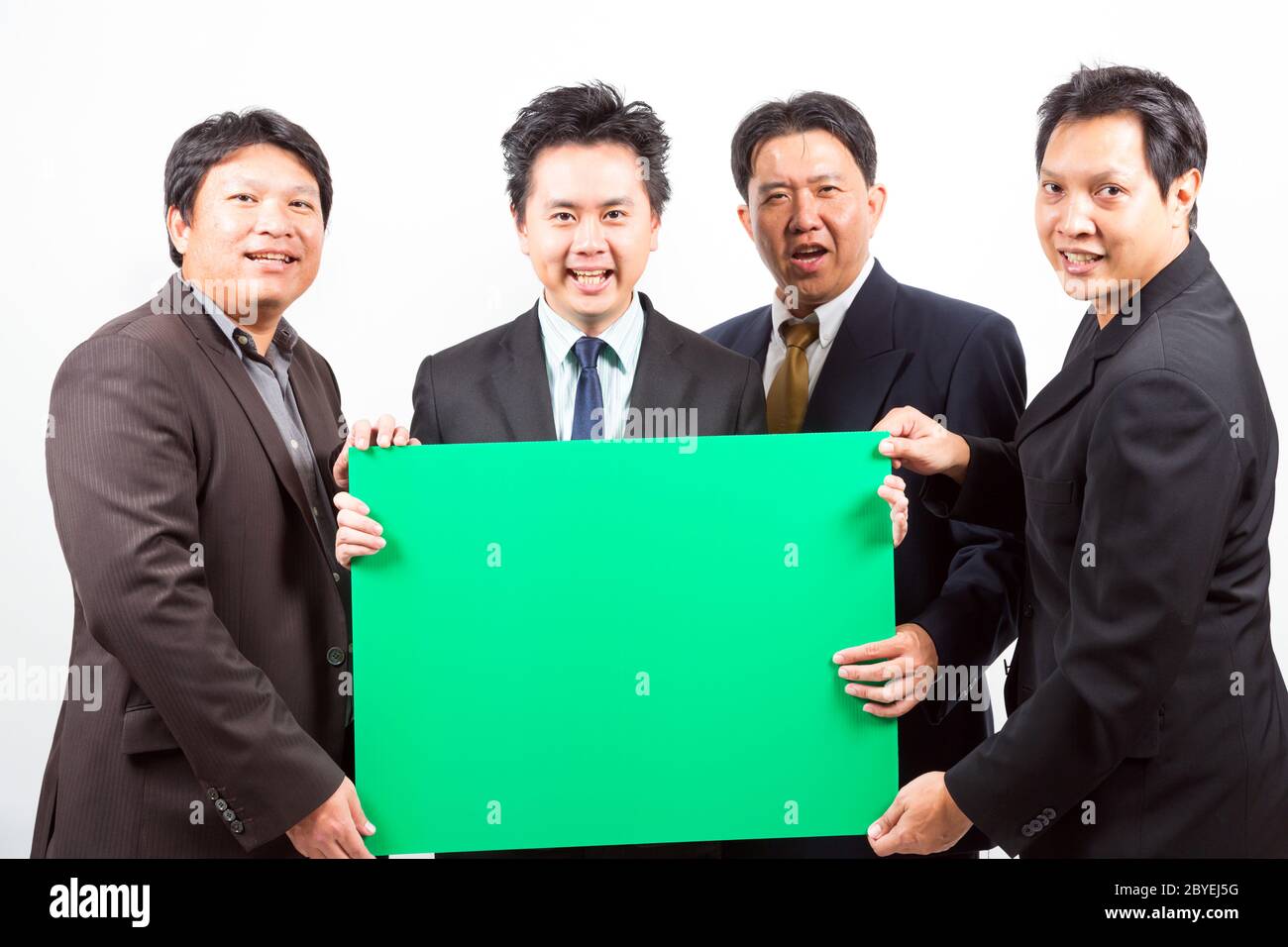 Business team with banner Stock Photo