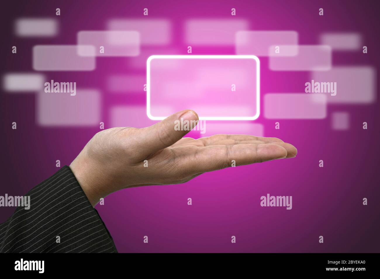 Hand Hold Button Stock Photo