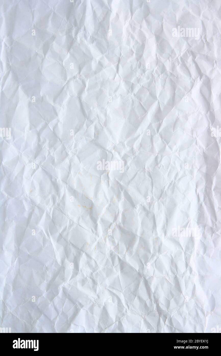 Wrinkled White paper using as background Stock Photo