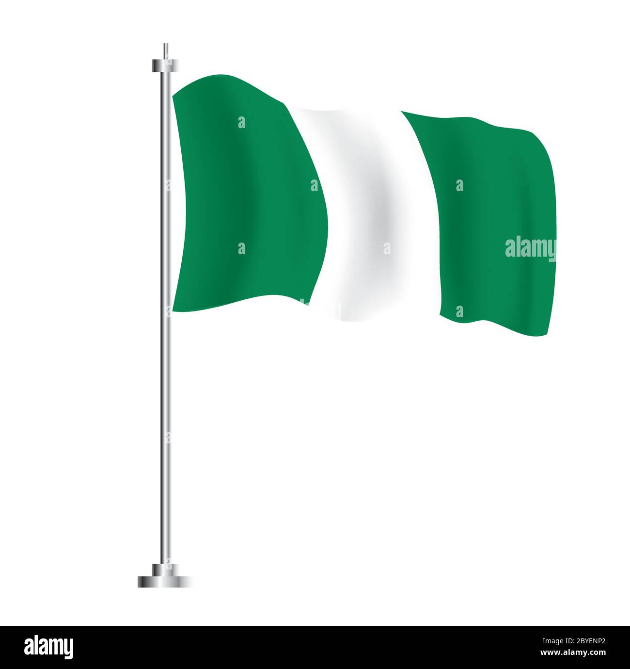 Nigerian Flag. Isolated Wave Flag of Nigeria Country. Vector Illustration Stock Vector Image