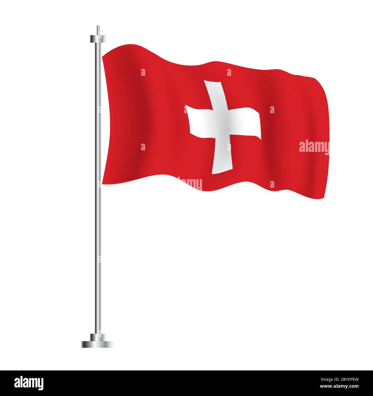 Swiss Flag Isolated Wave Flag Of Switzerland Country Vector Swiss Flag Isolated Wave Flag Of Switzerland Country Vector