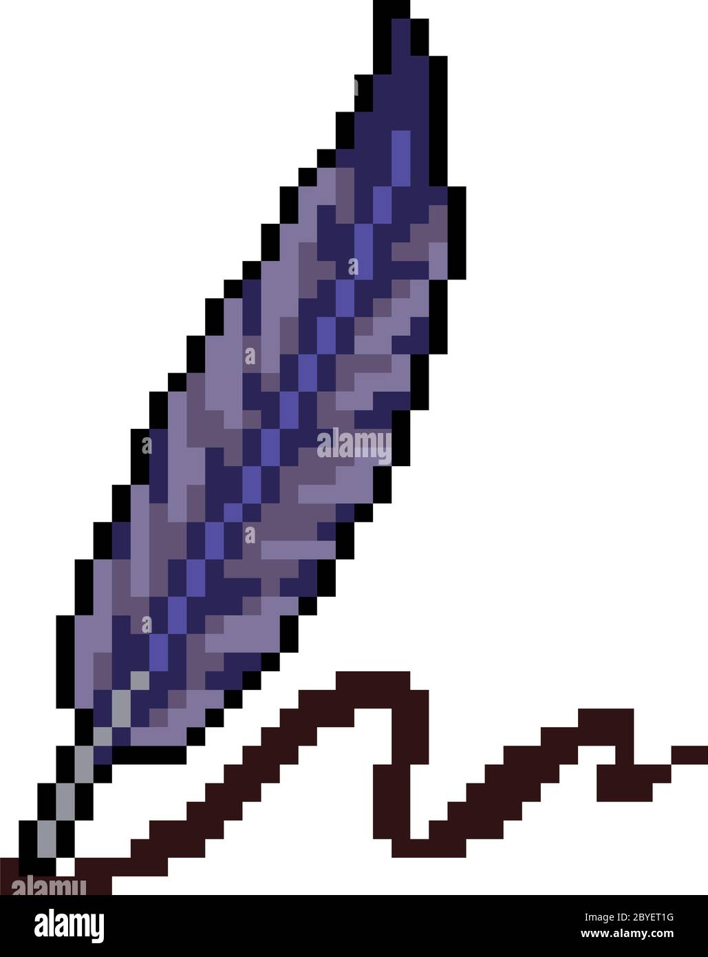 vector pixel art feather pen isolated cartoon Stock Vector Image & Art