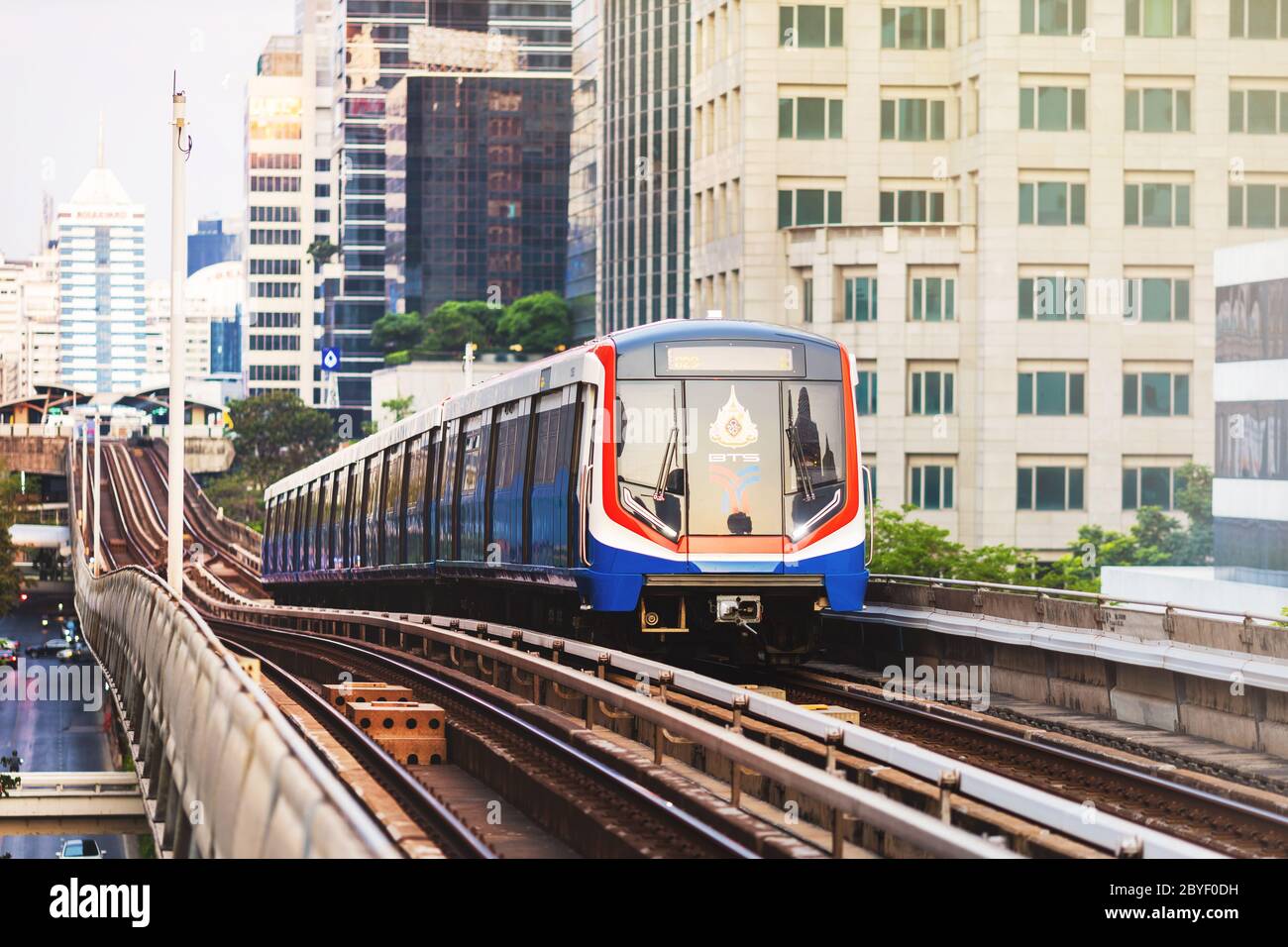 Bangkok Thailand Apr 11 Bts Or Bangkok Skytrain Running On The Bangkok Thailand Apr 11 Bts Or Bangkok Skytrain Running On The
