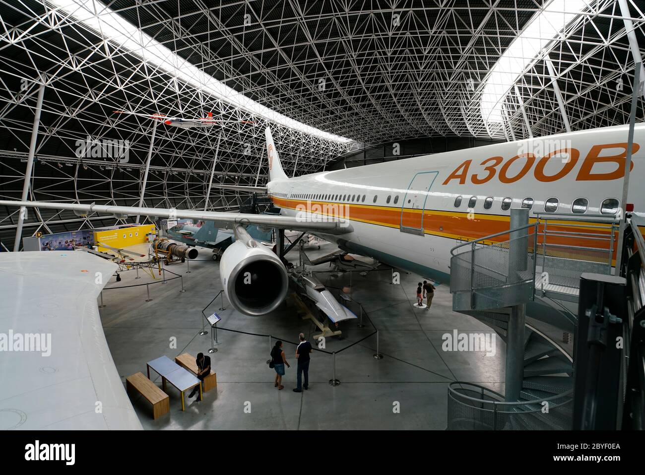 Airbus A300B wide body airliner display in Musee Aeroscopia Museum. Blagnac.Toulouse.Haute-Garonne.Occitanie.France Stock Photo