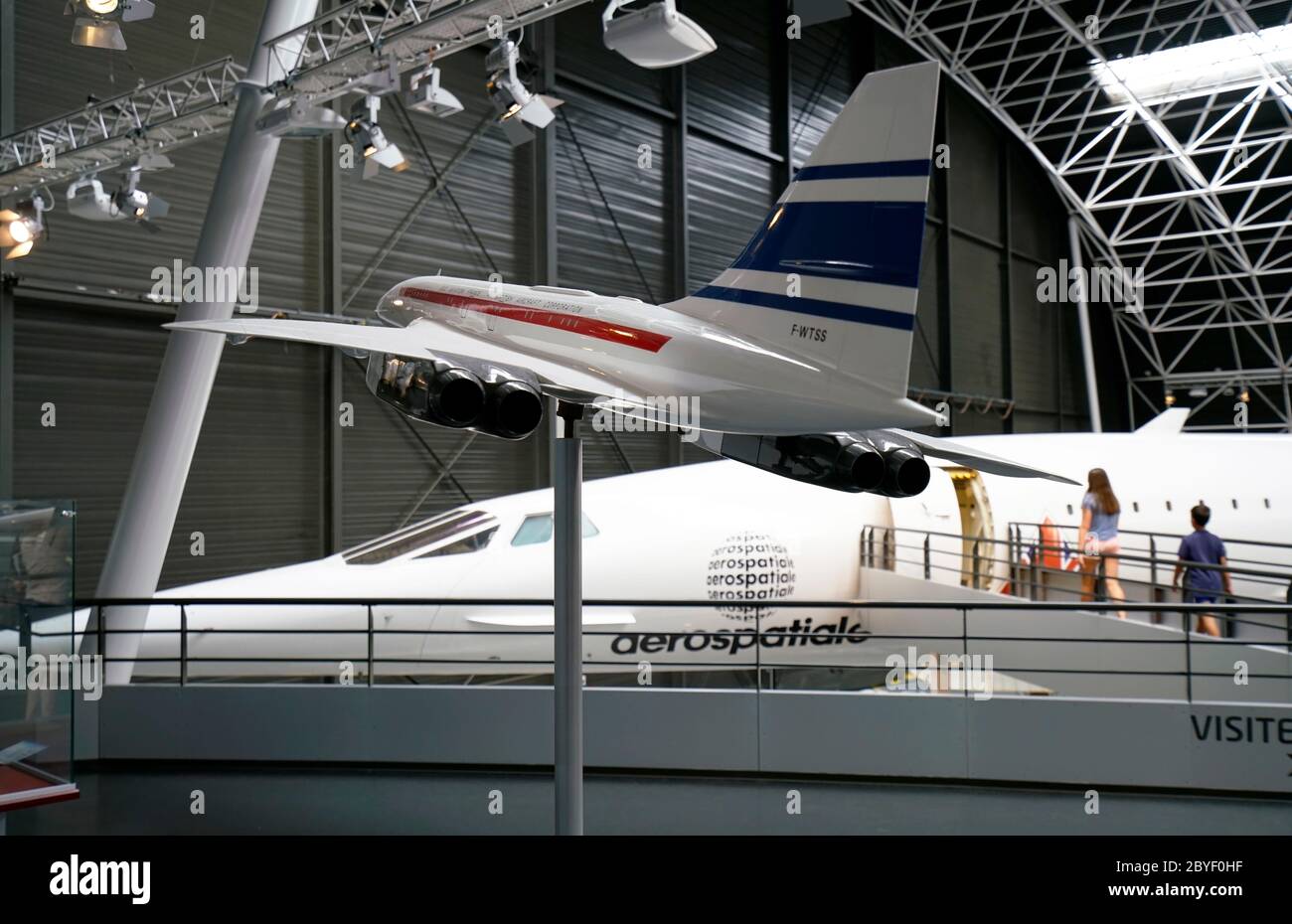 An Aerospatiale/BAC Concorde 100 display in Musee Aeroscopia Museum.Blagnac.Toulouse.Haute-Garonne.Occitanie.France Stock Photo