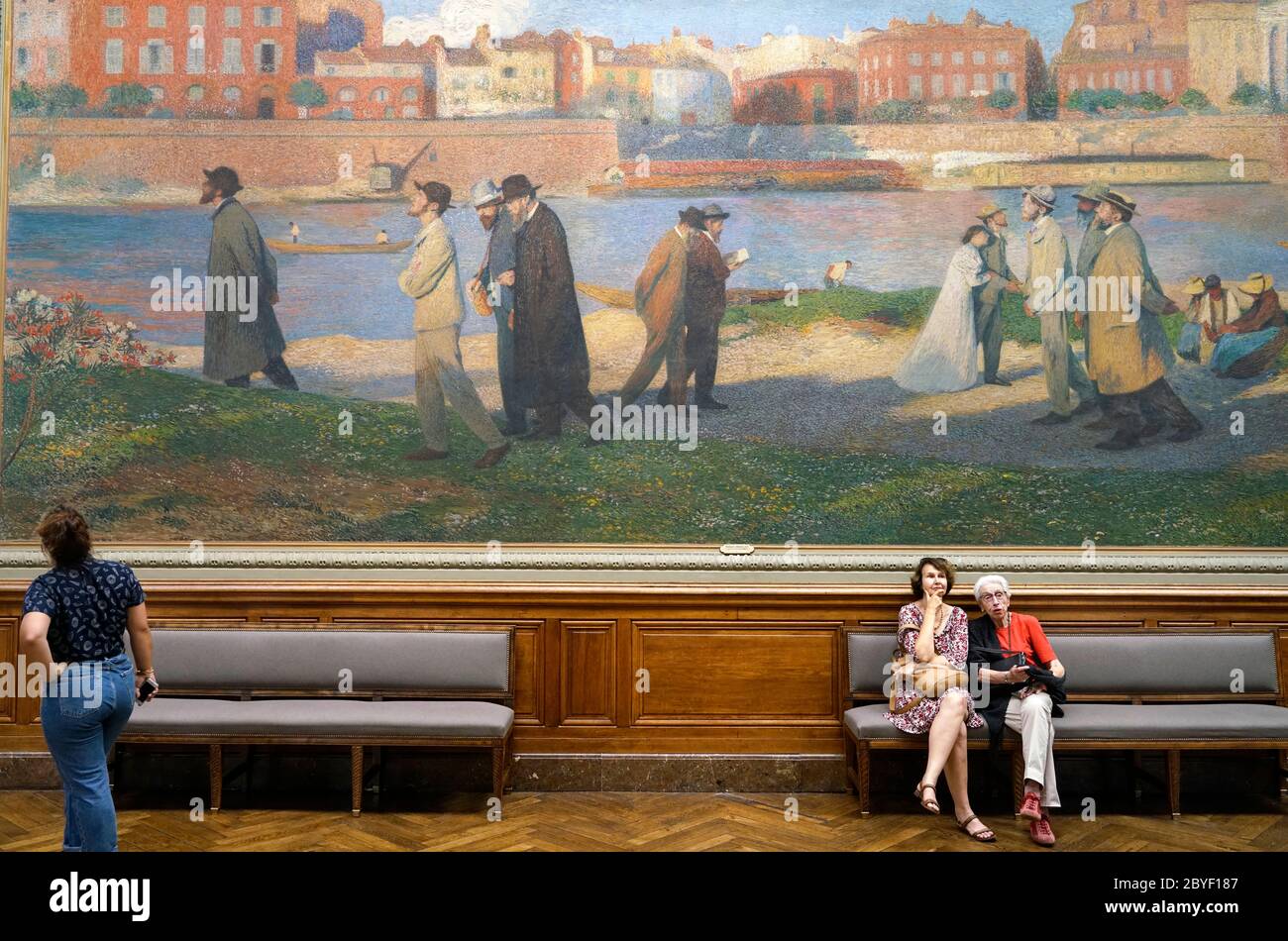 Les bords de la Garonne, les Reveurs by Henri Martin in Henri Martin hall in Capitole de Toulouse.Place du Capitole.Toulouse.Haute-Garonne.Occitanie.France Stock Photo