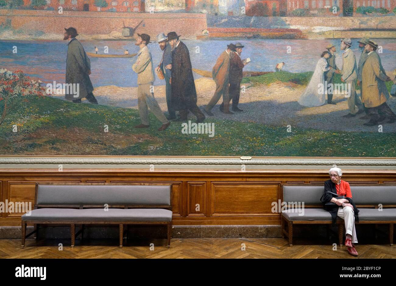 Les bords de la Garonne, les Reveurs by Henri Martin in Henri Martin hall in Capitole de Toulouse.Place du Capitole.Toulouse.Haute-Garonne.Occitanie.France Stock Photo