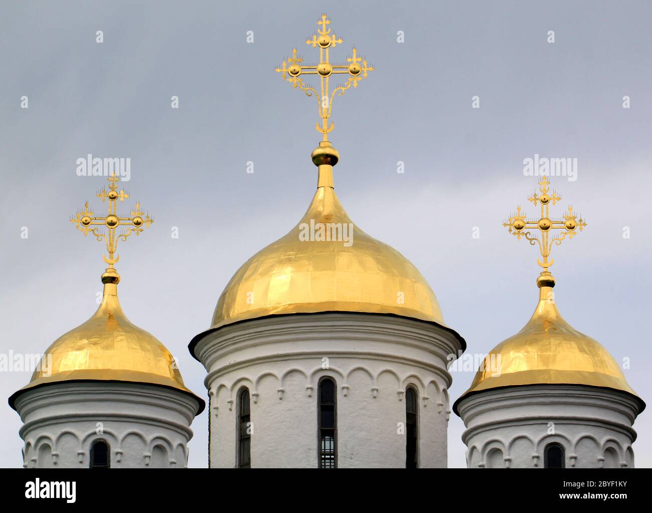 Orthodox church with golden domes Stock Photo - Alamy