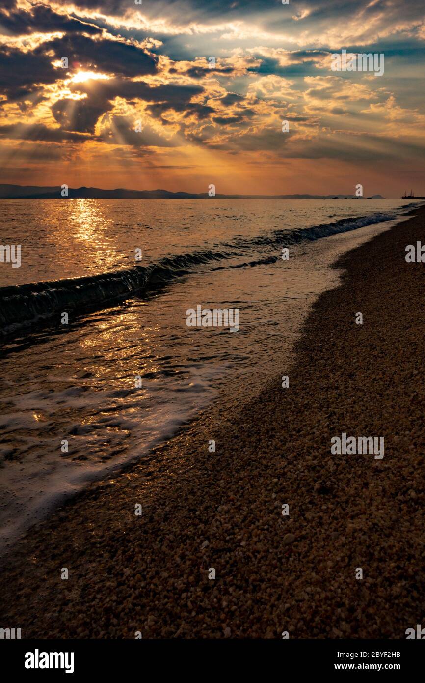 Beautiful Sunset at the beach Stock Photo - Alamy