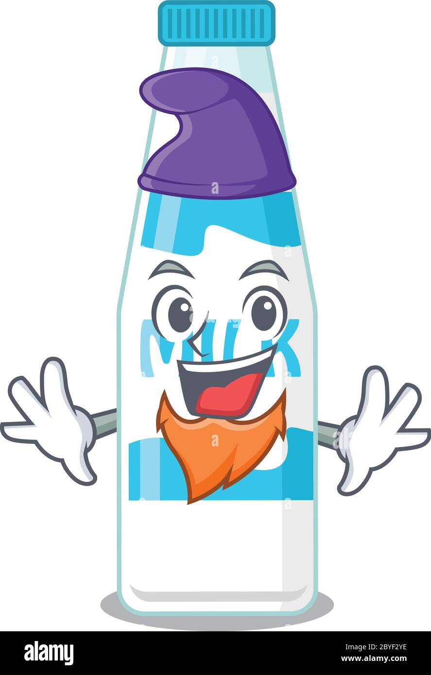 An adorable cartoon design of bottle of milk as an Elf fairytale ...