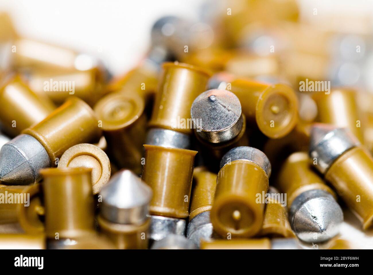 Gun bullets over white background Stock Photo Alamy
