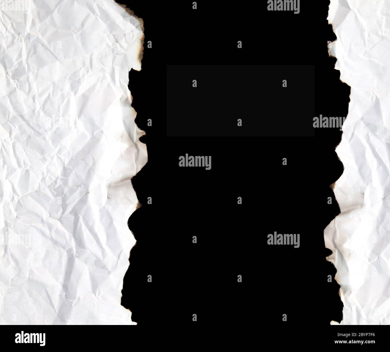 burnt edge paper with space for text on black background Stock Photo