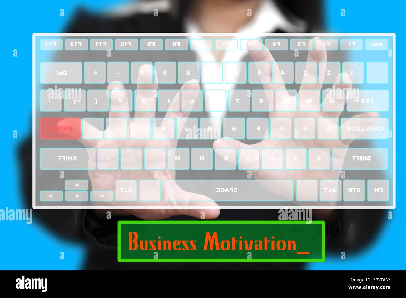 Motivation Virtual Keyboard Stock Photo