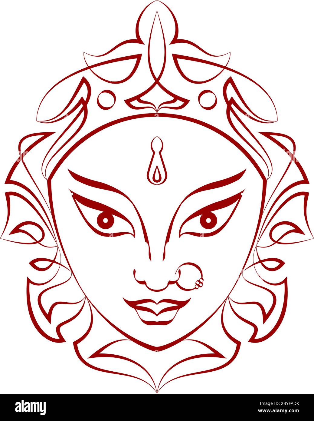 Durga Goddess of Power Vector Illustration Stock Vector Image & Art - Alamy