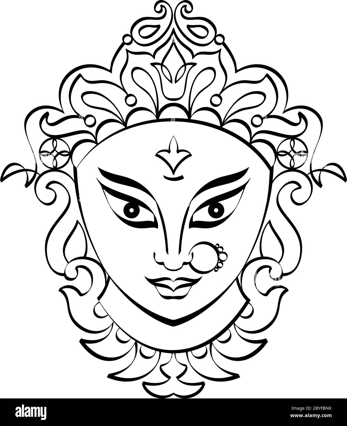 Durga Goddess of Power Vector Illustration Stock Vector