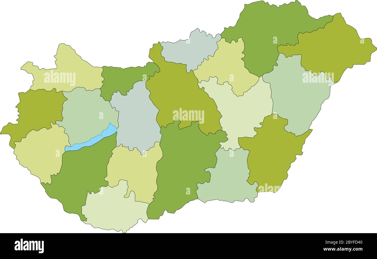 Highly Detailed Editable Political Map With Separated Layers Hungary Highly Detailed Editable Political Map With Separated Layers Hungary 2BYFD40 