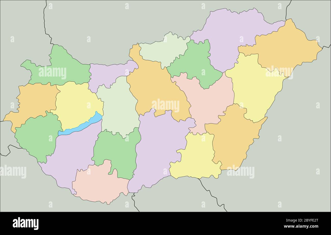 Hungary Highly Detailed Editable Political Map Stock Vector Image Hungary Highly Detailed Editable Political Map 2BYFE2T 