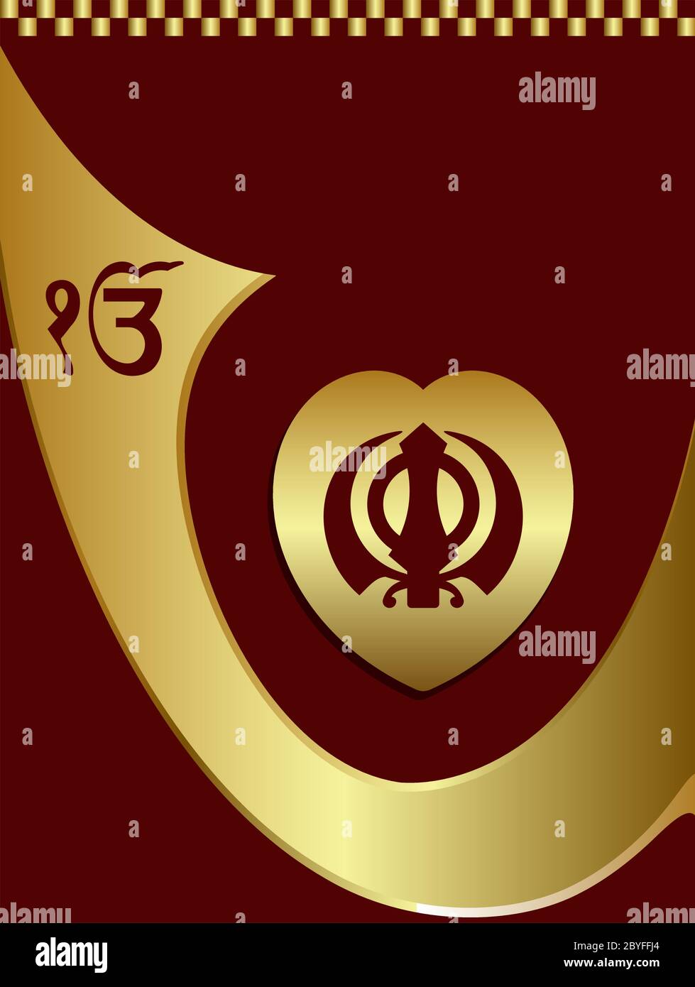 Ek Onkar, Khanda The Holy Motif Vector Illustration Stock Vector Image