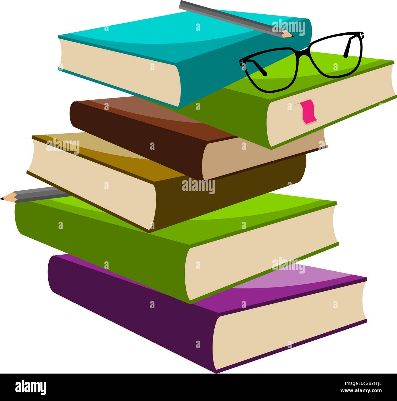 Book Pencil Spectacle Vector Illustration Stock Vector