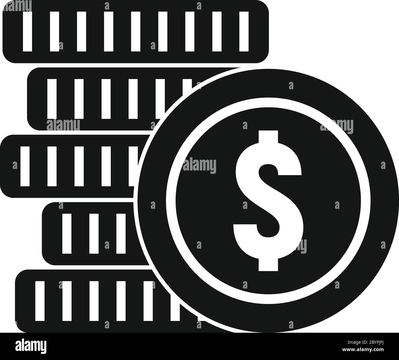 Coin stack icon. Simple illustration of coin stack vector icon for web ...