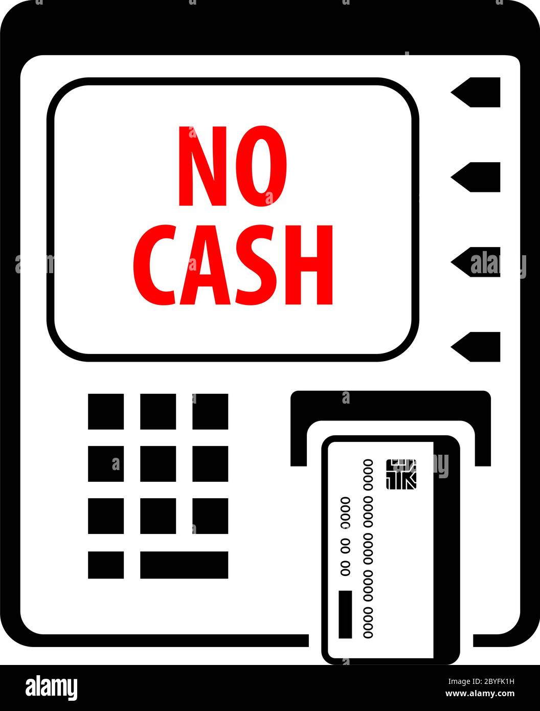 No Cash In ATM Vector Illustration Stock Vector Image & Art - Alamy