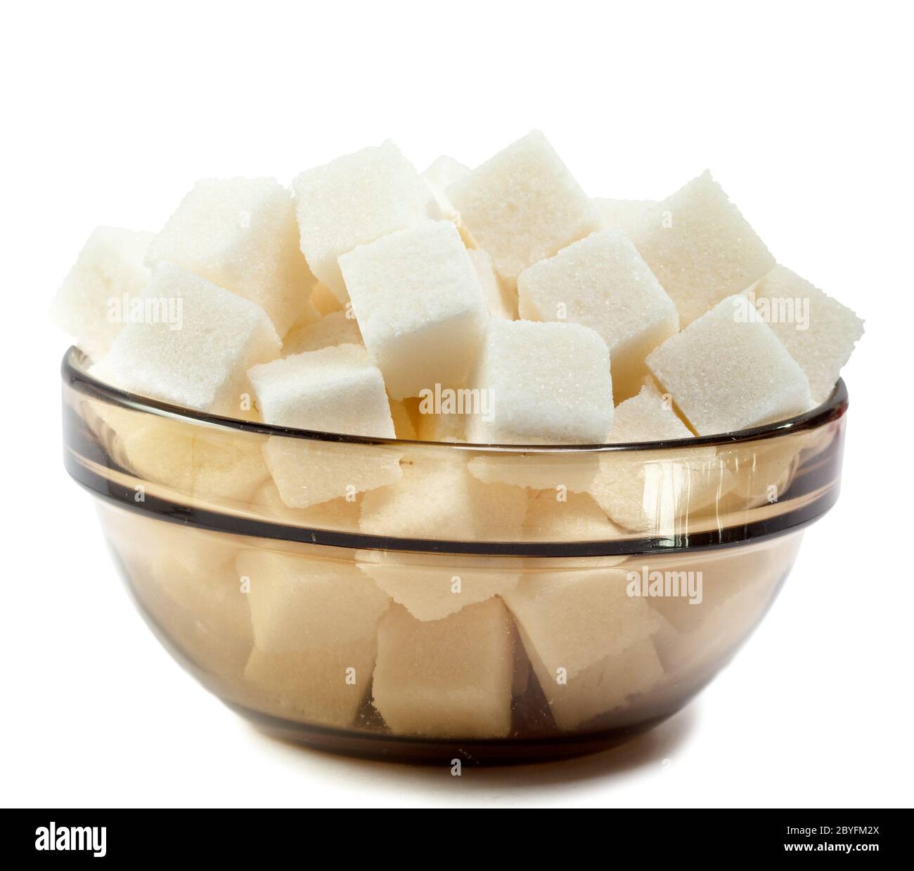 Bowl with white sugar Stock Photo