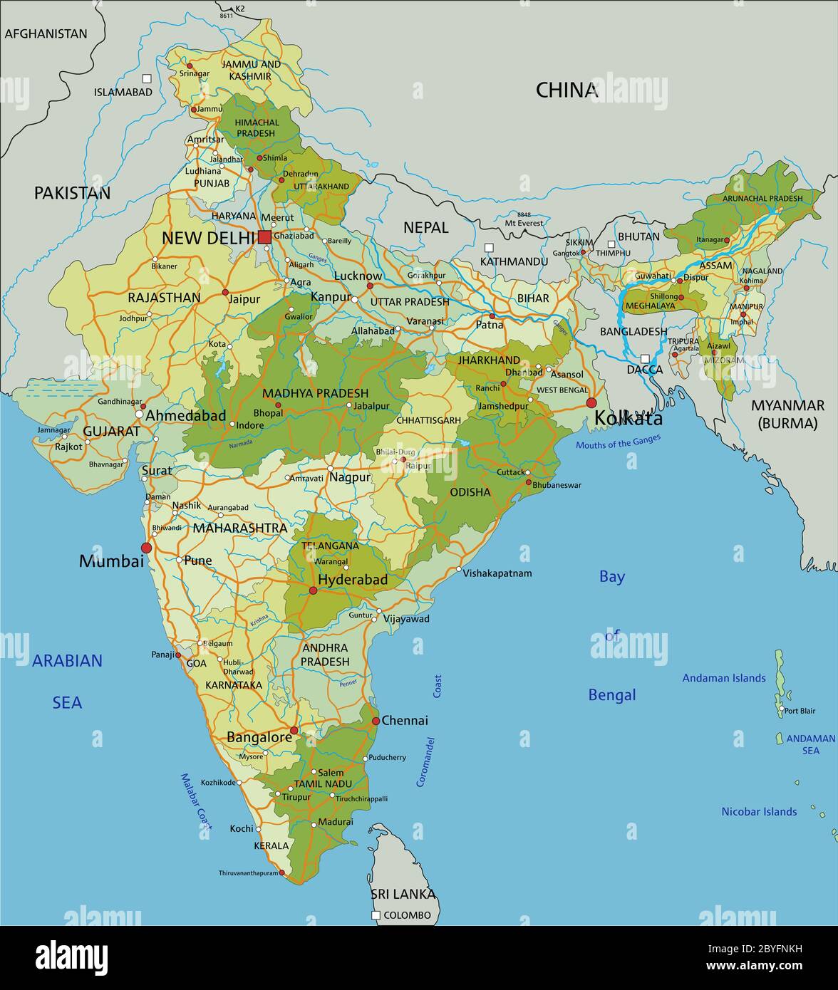 Meerut In Political Map Of India Highly Detailed Editable Political Map With Separated Layers. India Stock  Vector Image & Art - Alamy